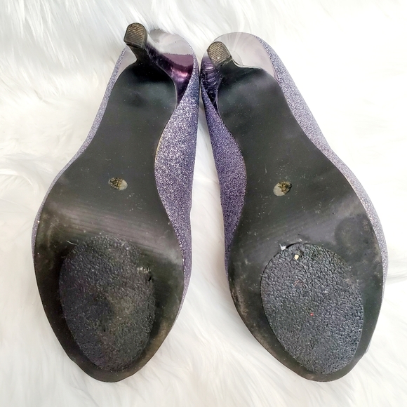 Jacqueline Ferrar Sparkle Platform Peep Toe Heels - Picture 5 of 11